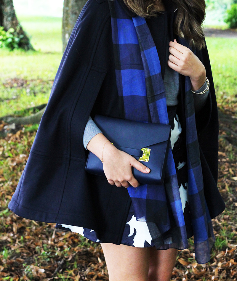navy cape coat
