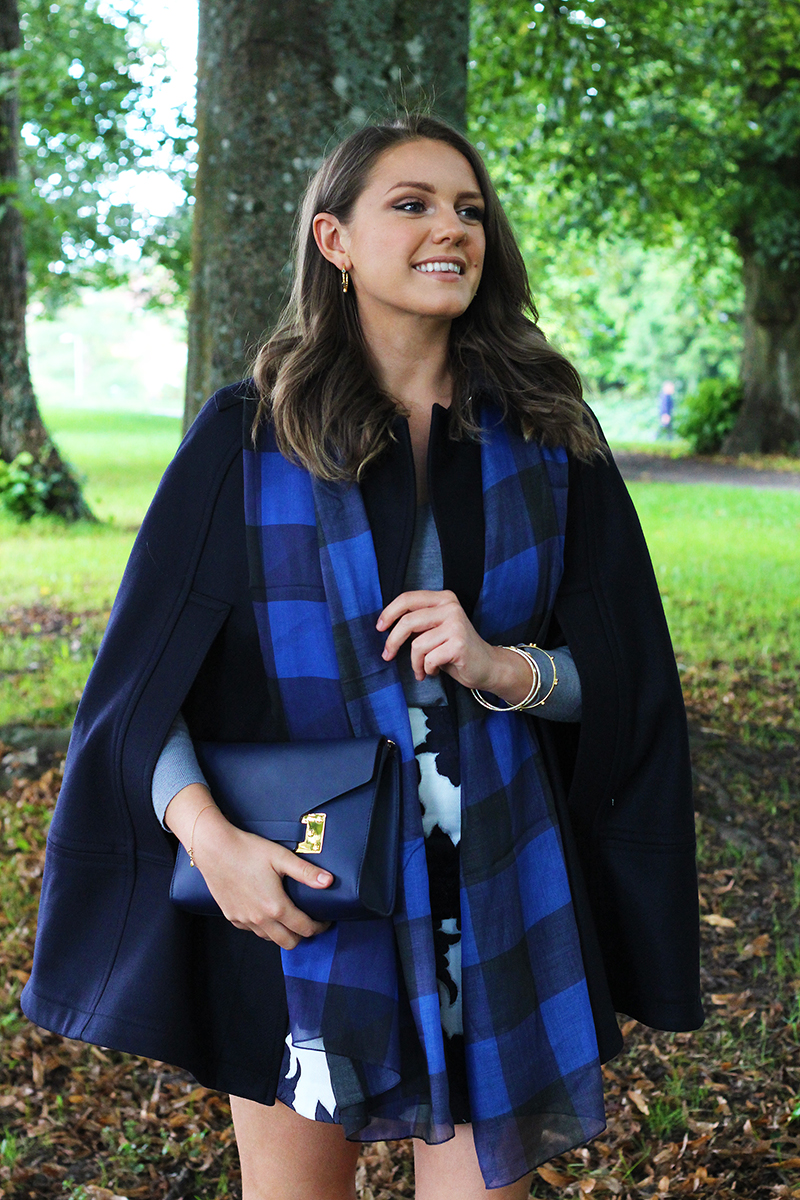 navy cape coat