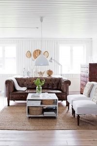 Beautiful Leather Chesterfield Sofa + Arm Chairs | Via My Scandinavian Home & Helena Blom