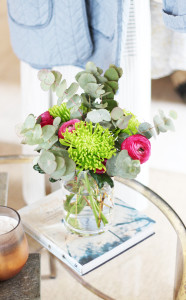 Eucalyptus Flower Arrangement In Medium Size Clear Glass Vase | The Elgin Avenue Blog
