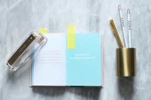 Gold And Pastel Stationery Flatlay | The Elgin Avenue Blog