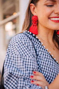 Red Tassel Earrings | Monica Beatrice Welburn | The Elgin Avenue Blog