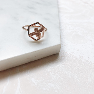 Delicate Gold Coloured Ring With A Bee Motif - Olivia Burton Accessories