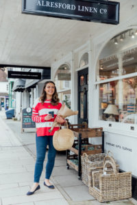 Red Striped Jumper Outfit + Woven Basket Bag | Monica Beatrice Welburn | The Elgin Avenue Blog