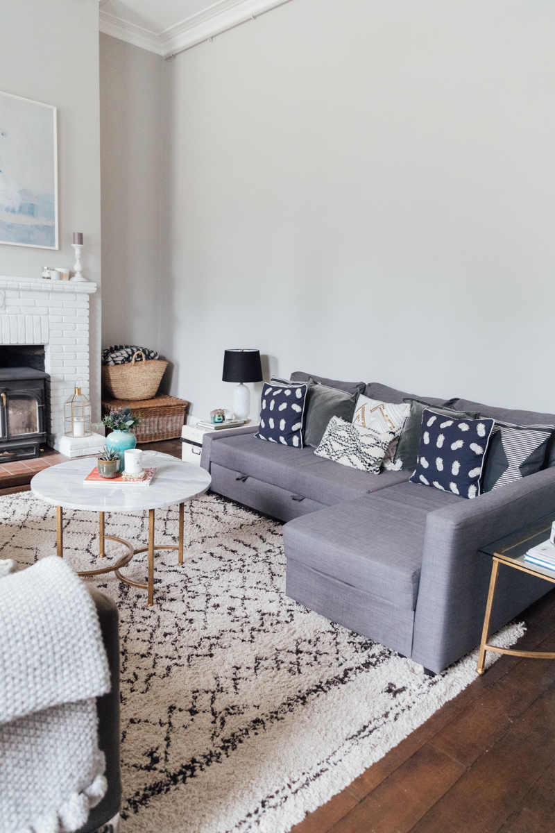 IKEA Sofa Bed In Grey Living Room | The Elgin Avenue Blog