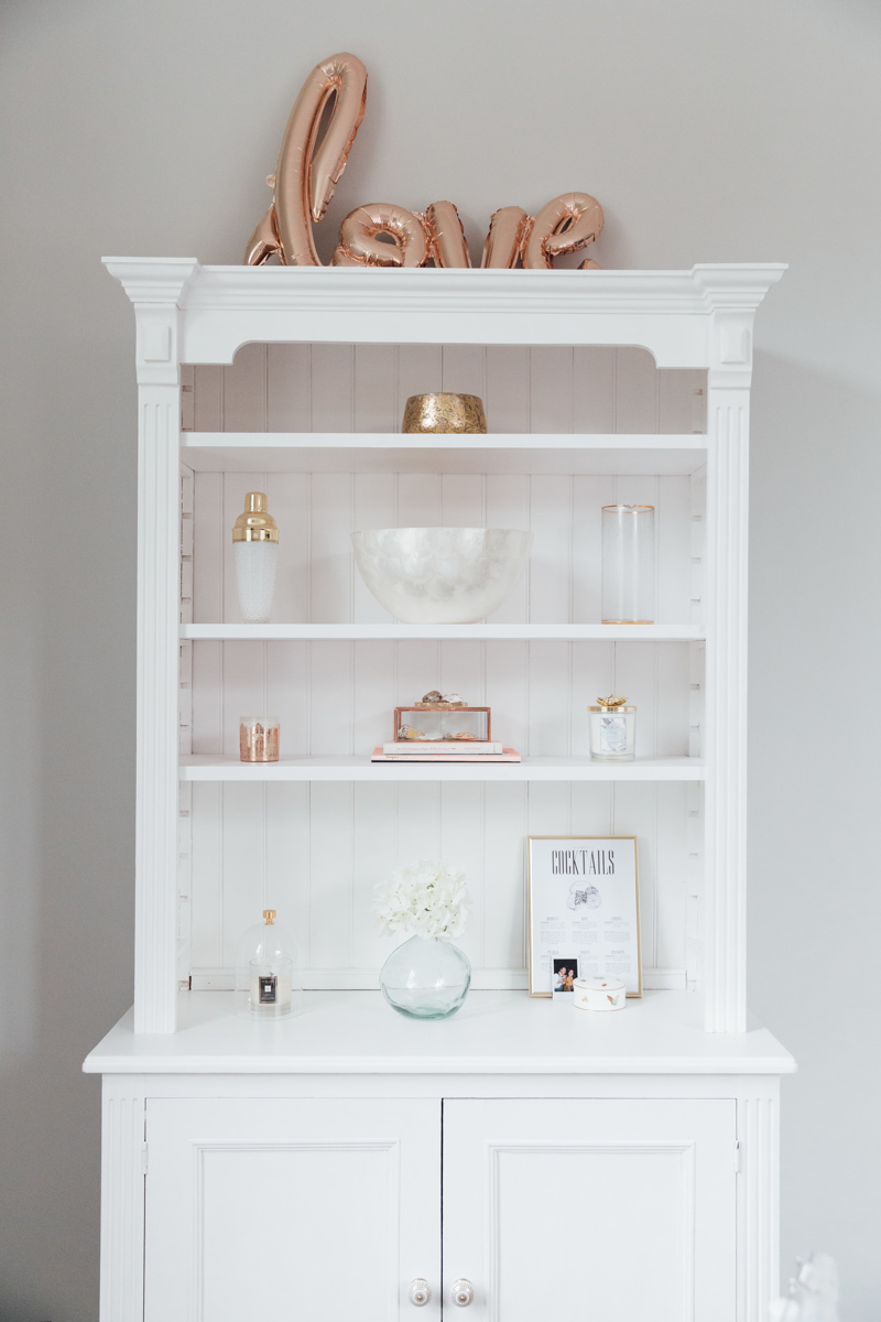 Shiplap White Cabinet With Shelf Styling | The Elgin Avenue Blog