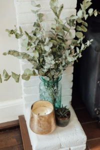 Recycled Glass Vase With Dried Eucalyptus | The Elgin Avenue Blog