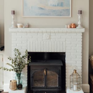 Painted White Brick Fireplace In Georgian Living Room | The Elgin Avenue Blog