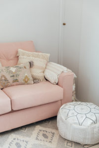 Blush Pink Sofa Bed Room Decor Ideas | The Elgin Avenue Blog
