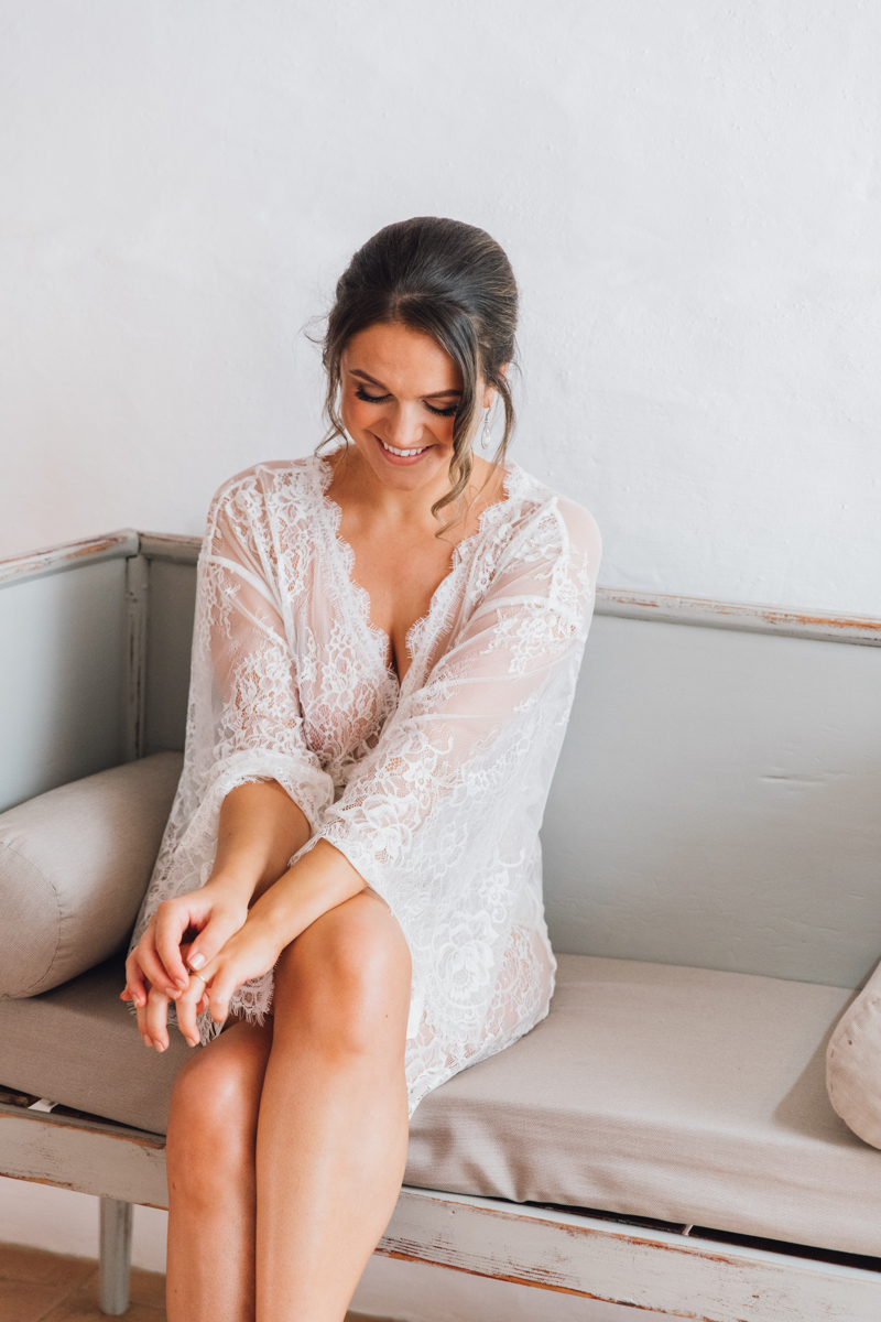 Lace Bridal Dressing Gown | Monica Beatrice Welburn Wedding Day
