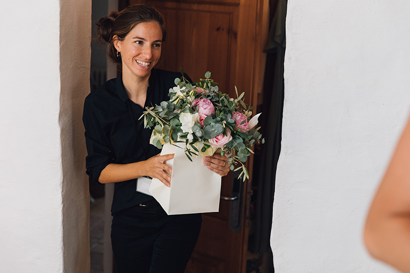 Peony and Eucalyptus Wedding Bouquet | Monica Beatrice Welburn Wedding Day