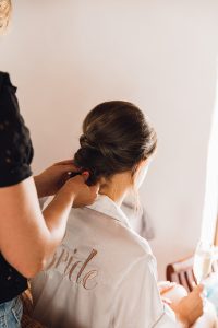 Bridal Hair Up Chignon | Monica Beatrice Welburn Wedding Day