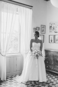 Sassi Holford 'Emma' Wedding Dress on blogger Monica Beatrice Welburn on her wedding day in Menorca