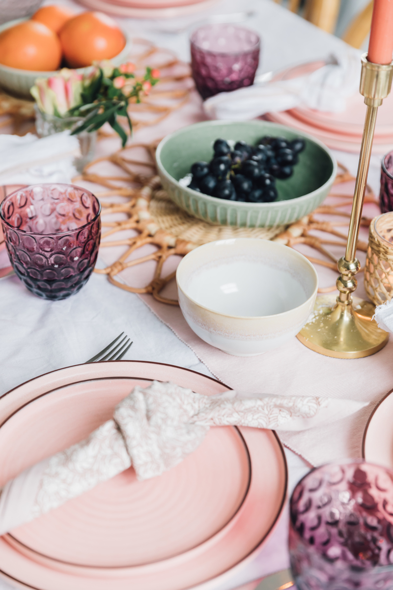 Pink Tablescape Shot From Above | The Elgin Avenue Blog