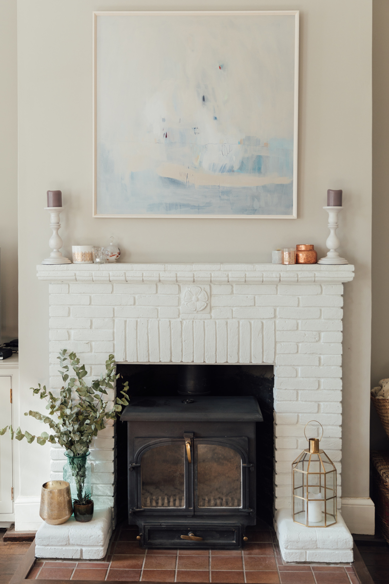 Painted White Brick Fireplace | The Elgin Avenue Blog Home