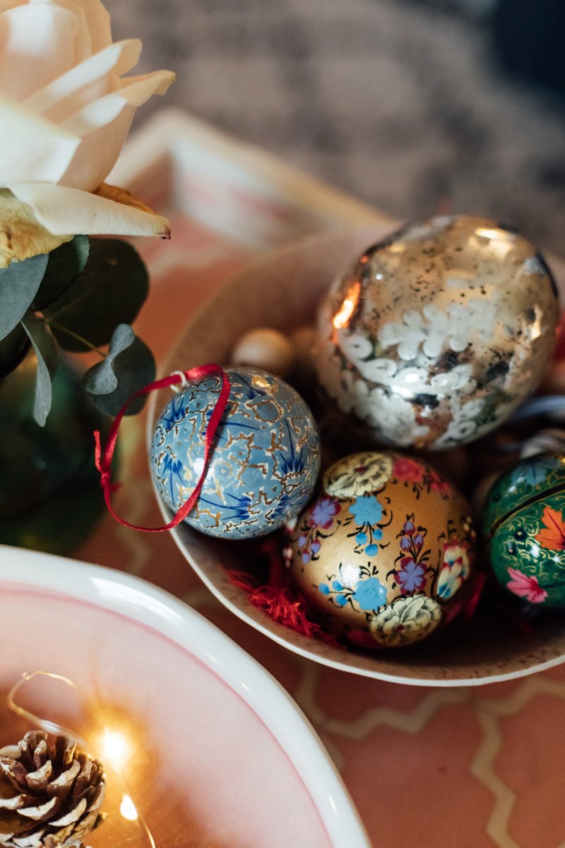 Traditional Painted Christmas Baubles | The Elgin Avenue | Christmas Decor 2020