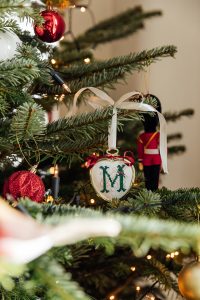 Embroidered Christmas Tree Decoration | Traditional Christmas Tree Decorations | Christmas Decorations Home Tour 2020 The Elgin Avenue Blog