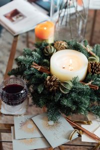 The White Company Winter Candle in a Wreath | The Elgin Avenue Christmas Decorations Home Tour 2020