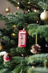 Phone Box Christmas Tree Decoration | Classic Christmas Home Decor in Natural Colours | The Elgin Avenue Blog