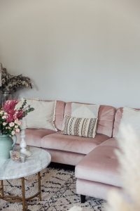 dwell Pink Sofa Monica Beatrice