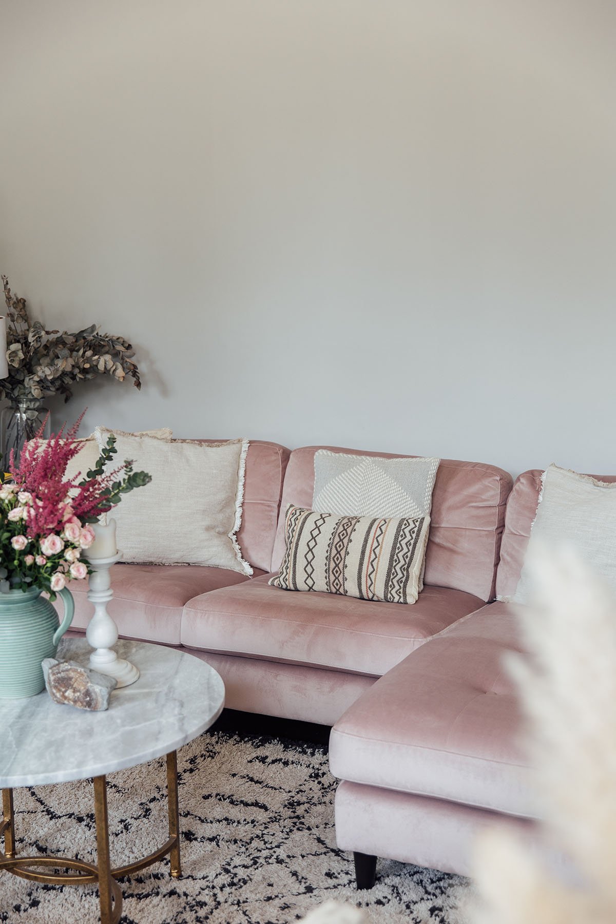 dwell Pink Sofa Monica Beatrice