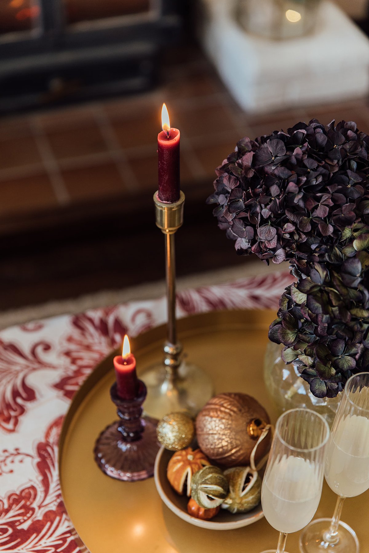Burgundy Candlesticks Festive Home Decor Monica Beatrice Blog