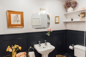 Small Bathroom Renovation Farrow and Ball Railings Monica Beatrice Blog