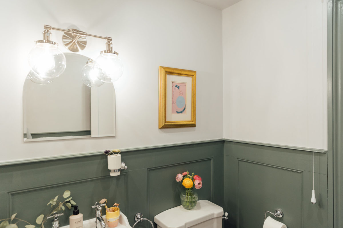 Small Bathroom Renovation Farrow and Ball Green Smoke Monica Beatrice Blog
