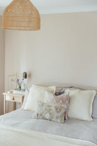 Warm Neutral Bedroom Decor | Monica Beatrice Blog Home Tour