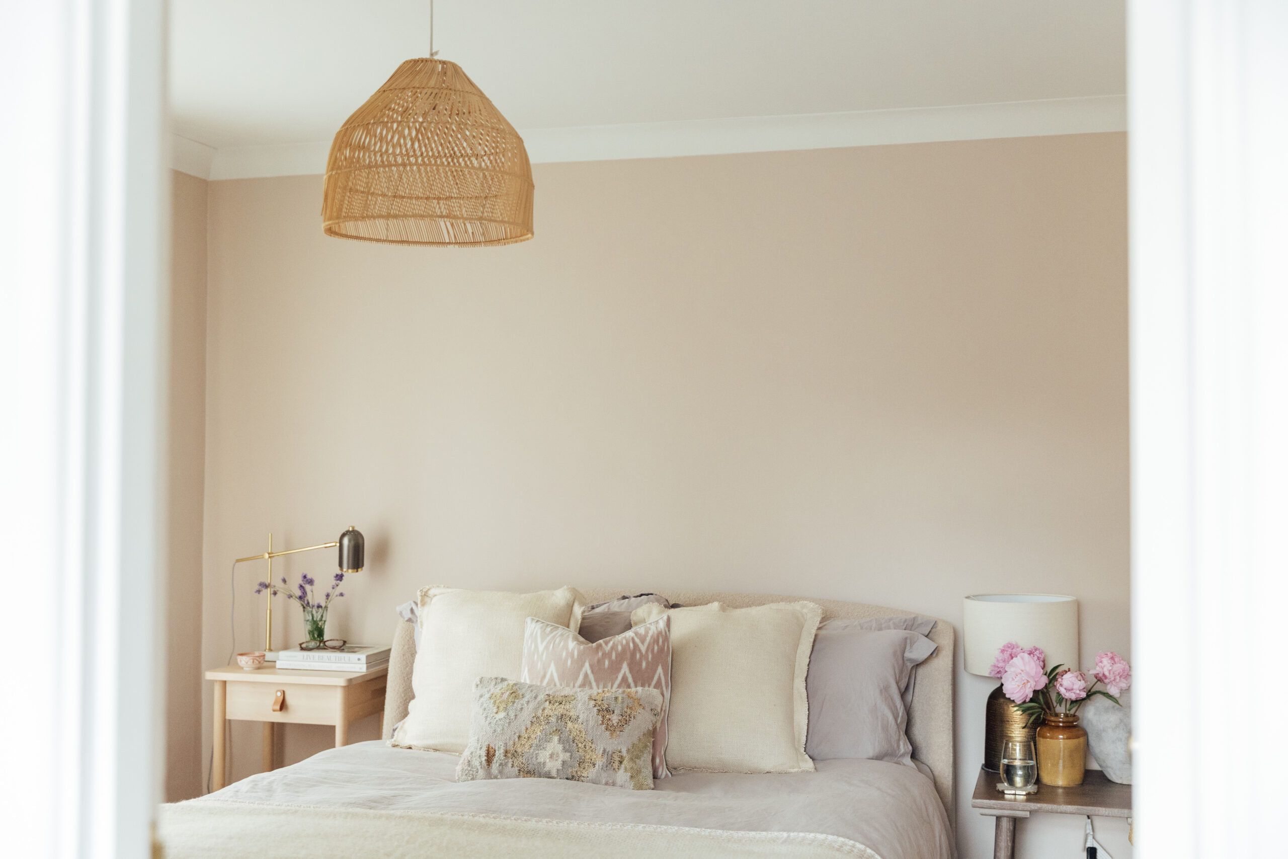 Warm Neutral Bedroom Decor | Monica Beatrice Blog Home Tour
